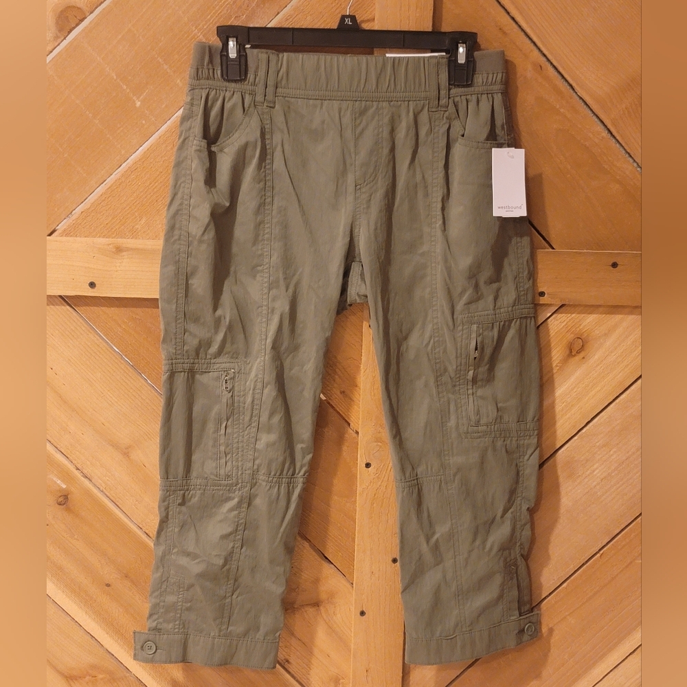 Westbound Olive Parachute Crop Pants